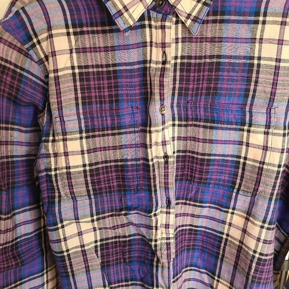 Chaps Creek Lane Checkered Flannel Print Button Down Shirt Size Medium NWT - Picture 2 of 9